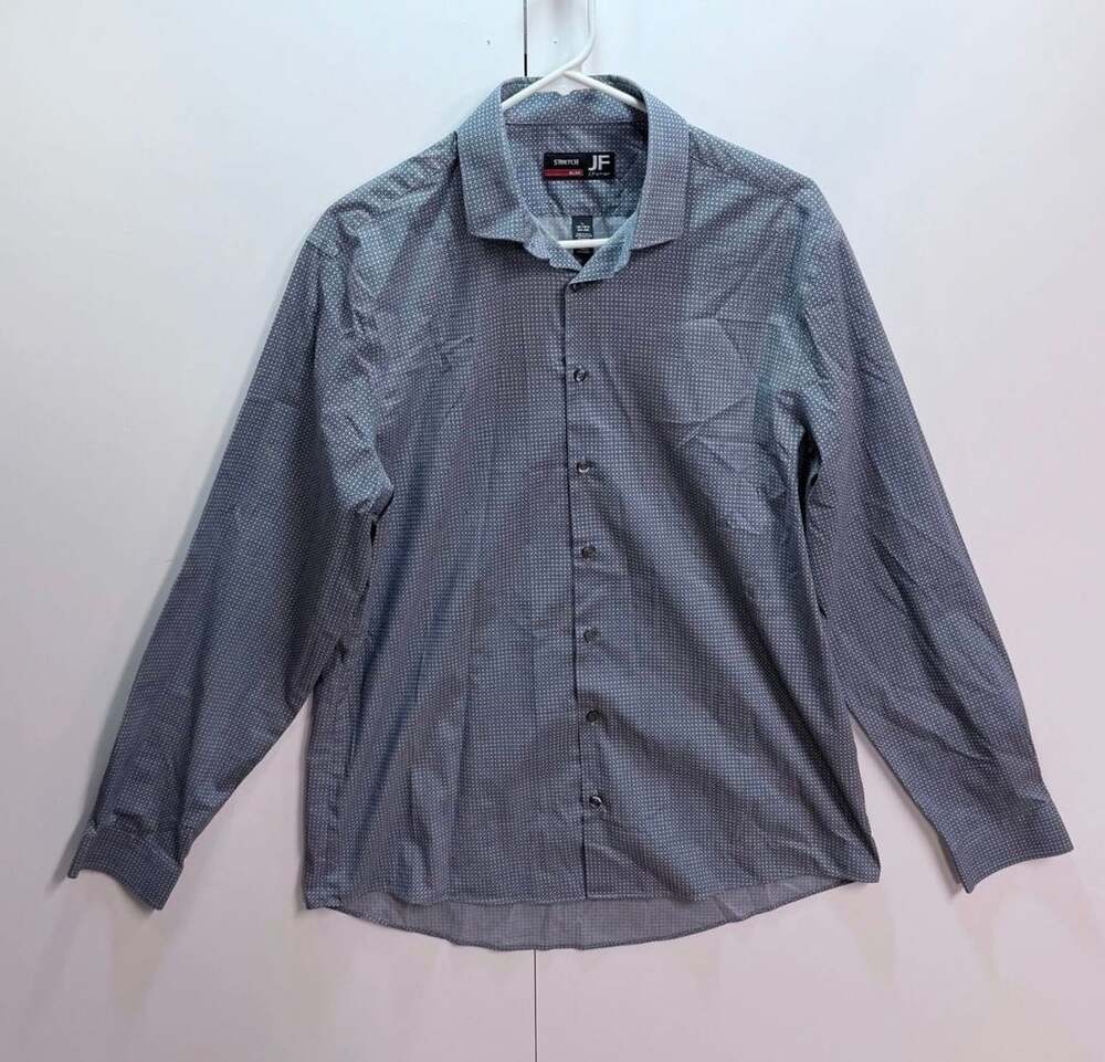 JF J.Ferrar Stretch Slim Long Sleeve Shirt Size L 16-16.5 34-35